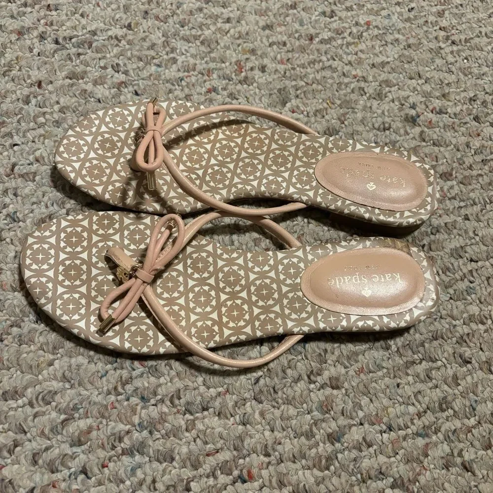 Kate Spade New York Sandal MISTIC Bow Pink NAPPA Leather- Size 9.5